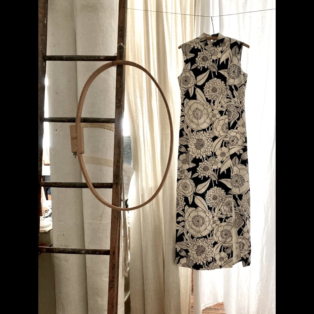 Vintage late 60-early 70 sheath maxi dress